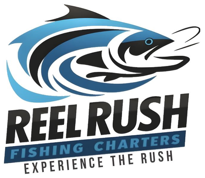 Logo for friendly, fun fishing charter business Reel Rush